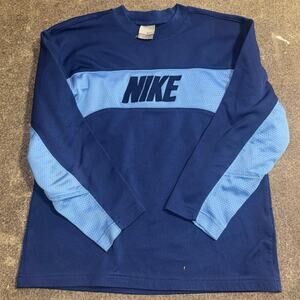 Y2K Nike kids’ blue color-blocked crewneck sweatshirt jersey material (M 8-10)